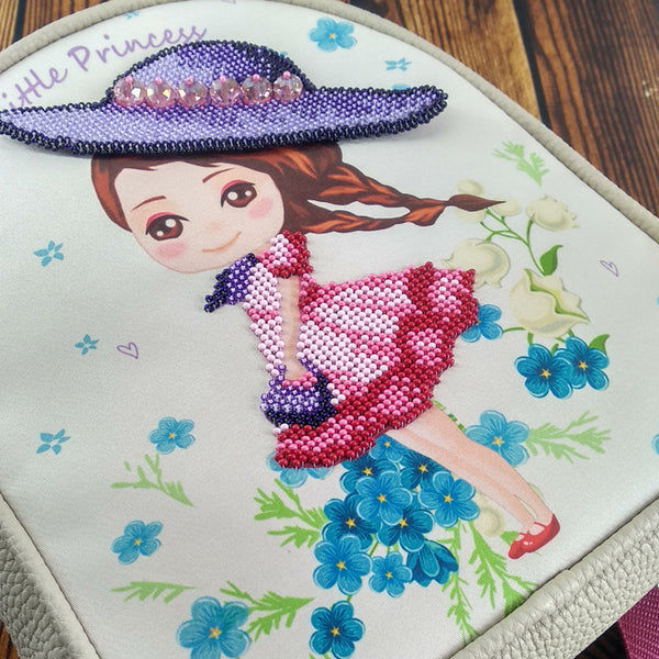 Bead embroidery kit for a backpack