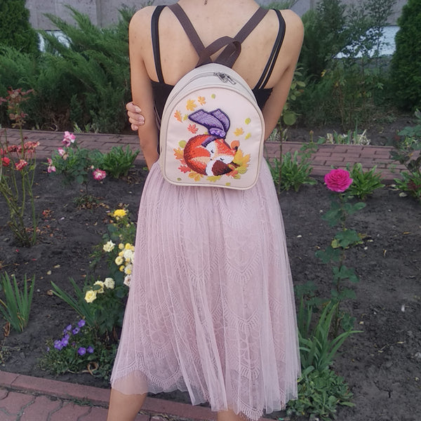 Bead embroidery kit for a backpack