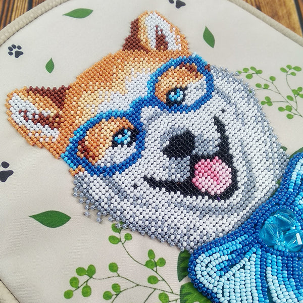Bead embroidery kit for a backpack