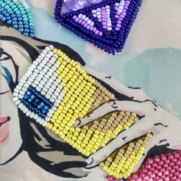 Bead embroidery kit for a backpack