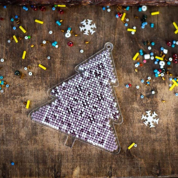 Bead embroidery kit on a plastic base