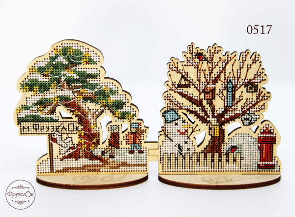 DIY Cross stitch kit on wood