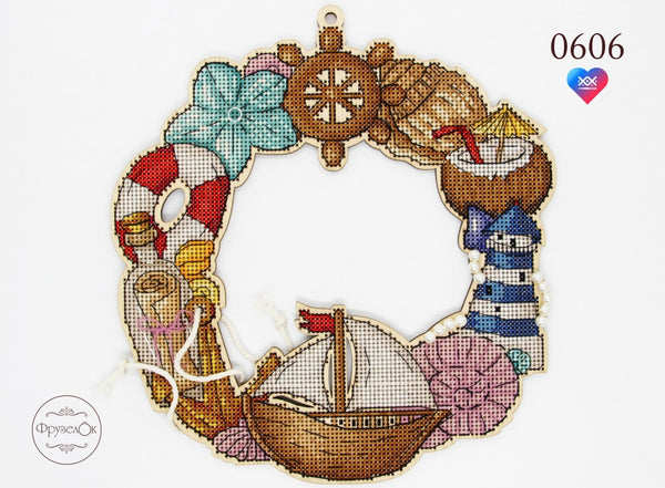 DIY Cross stitch kit on wood