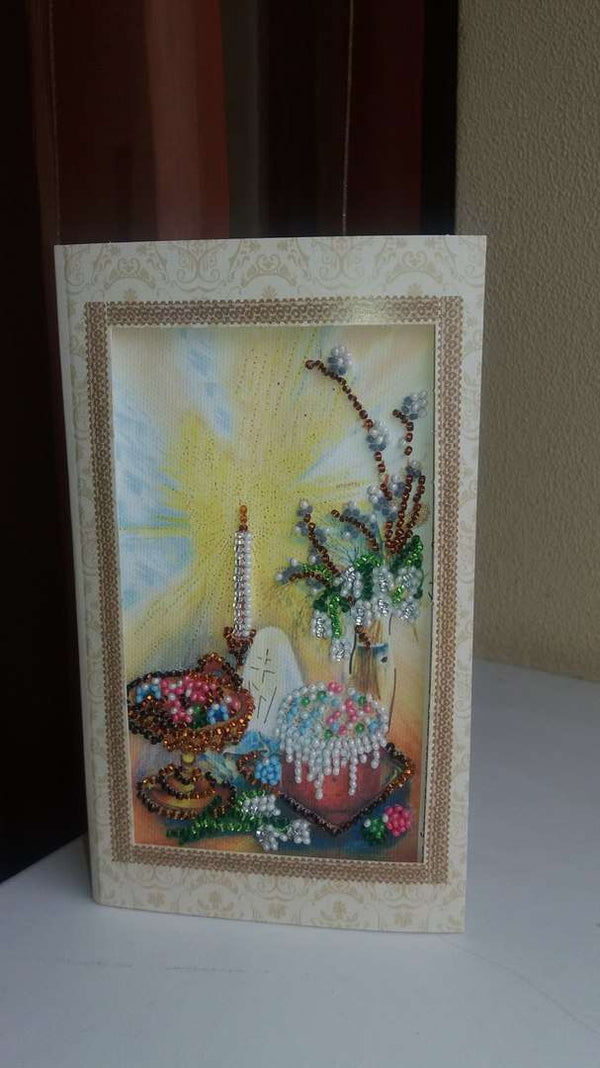 DIY Bead embroidery postcard kit