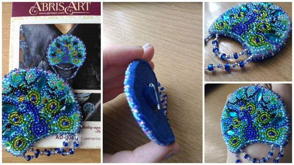Beadwork kit for creating brooch