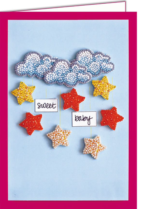 DIY kit postcard 3D for embroidery with beads