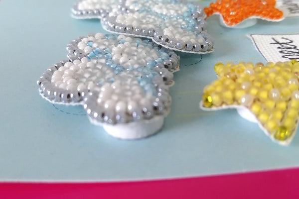 DIY kit postcard 3D for embroidery with beads