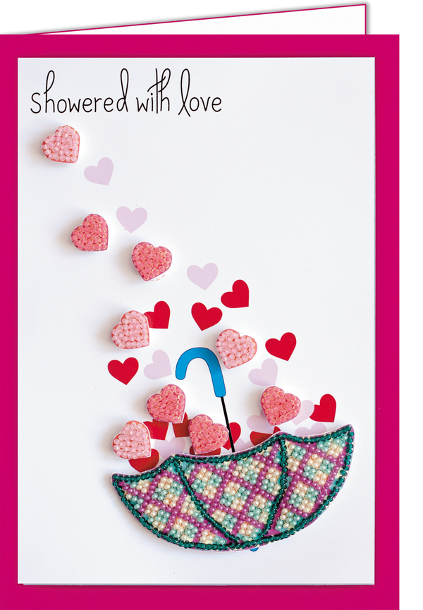 DIY kit postcard 3D for embroidery with beads