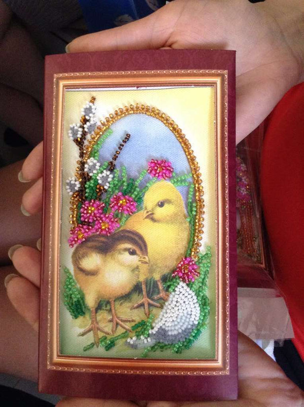 DIY Bead embroidery postcard kit