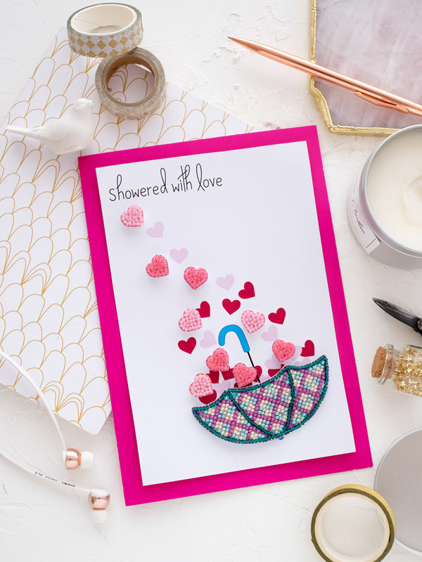 DIY kit postcard 3D for embroidery with beads