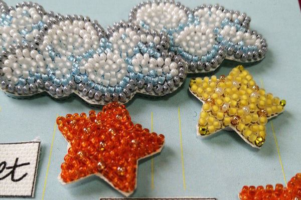 DIY kit postcard 3D for embroidery with beads