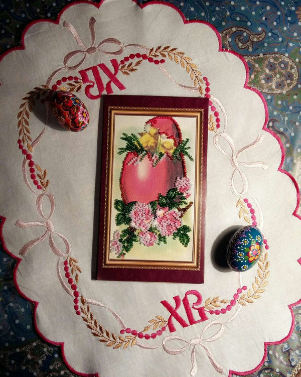 DIY Bead embroidery postcard kit