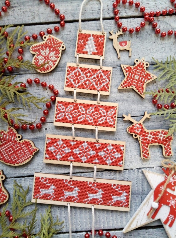 DIY Cross stitch kit on wood