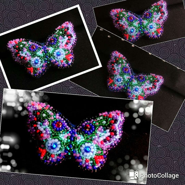 Beadwork kit for creating brooch