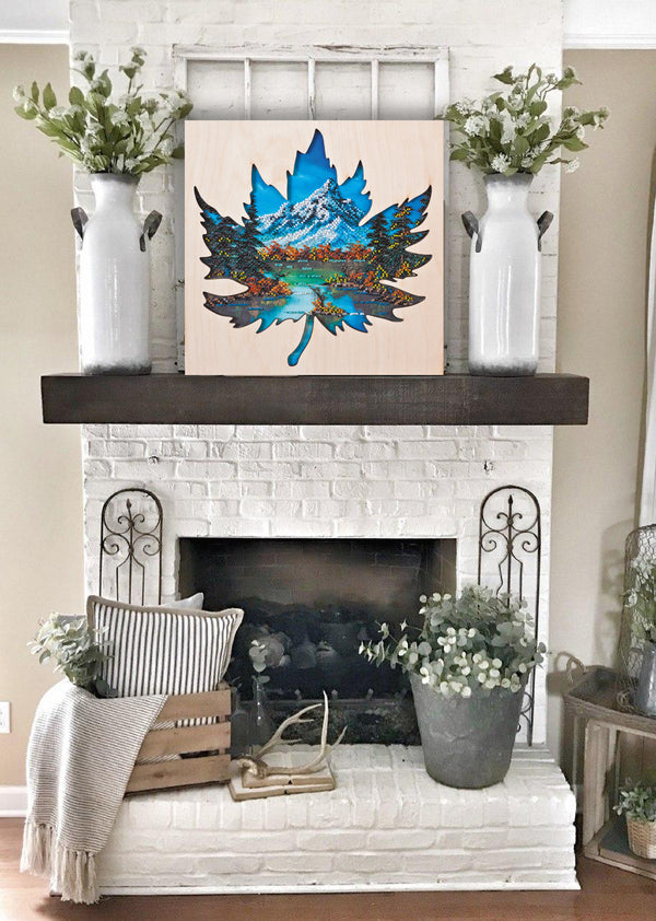 DIY Bead Embroidery Kit with decorative wooden frame