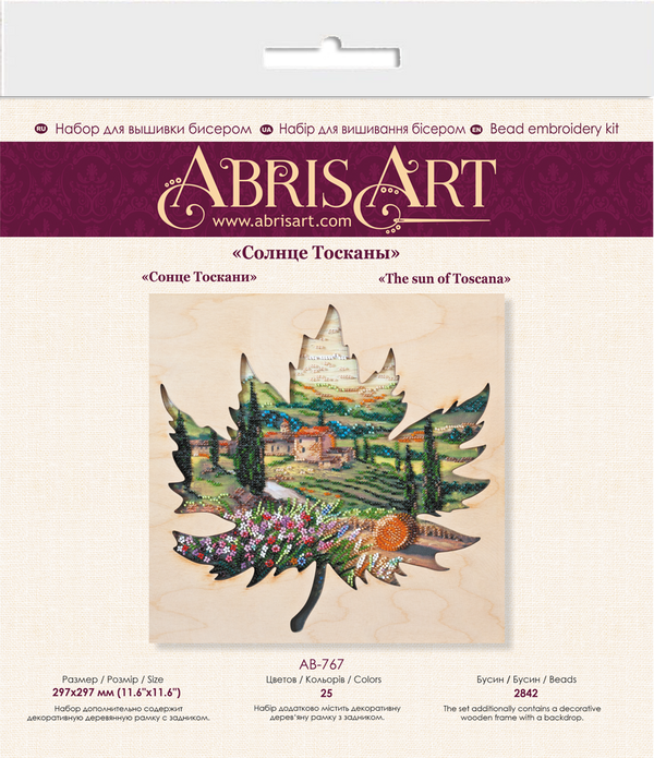 DIY Bead Embroidery Kit with decorative wooden frame