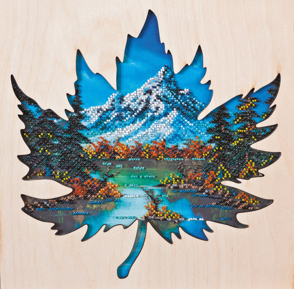 DIY Bead Embroidery Kit with decorative wooden frame