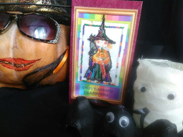 DIY Bead embroidery postcard kit