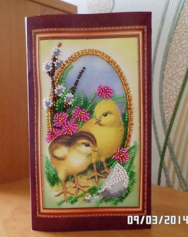 DIY Bead embroidery postcard kit