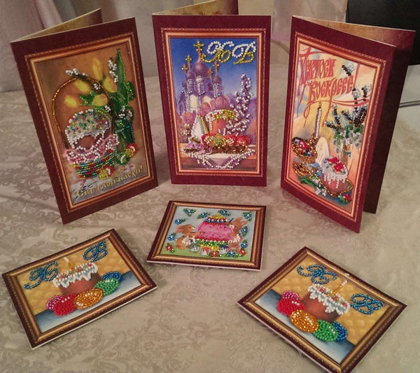 DIY Bead embroidery postcard kit