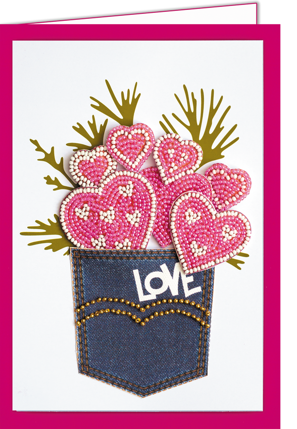 DIY kit postcard 3D for embroidery with beads