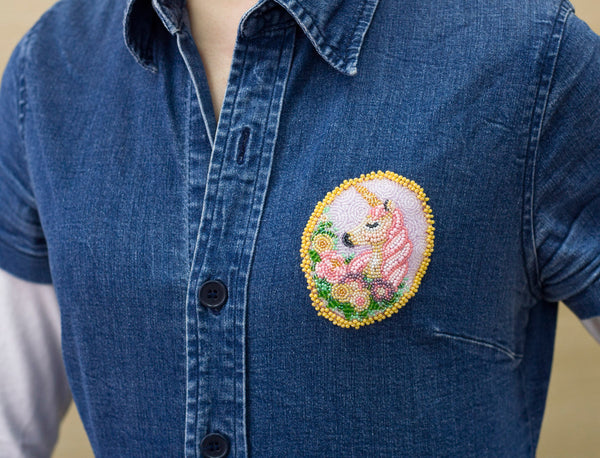 Bead embroidery patch kit