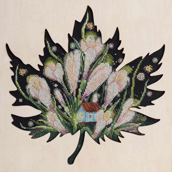 DIY Counted Cross Stitch Kit with Wood frame