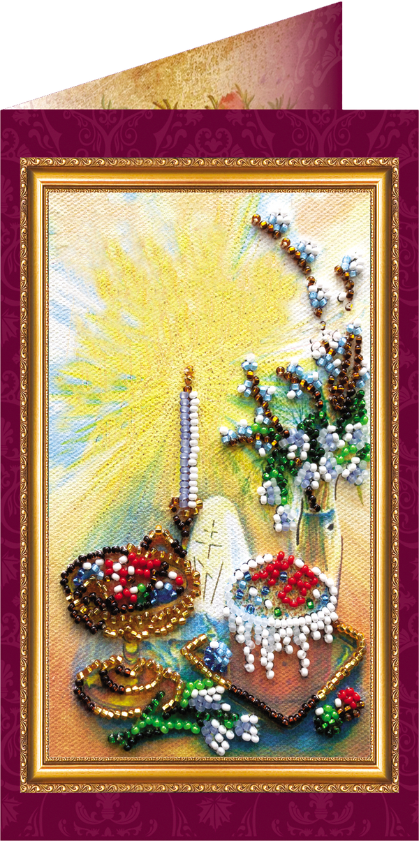 DIY Bead embroidery postcard kit