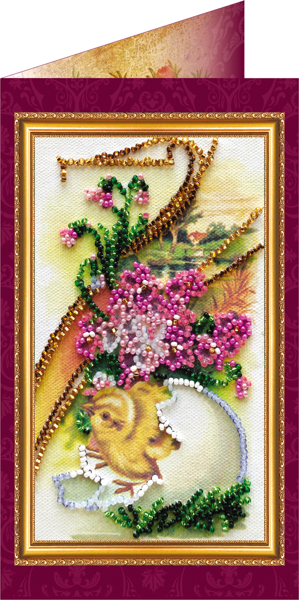 DIY Bead embroidery postcard kit