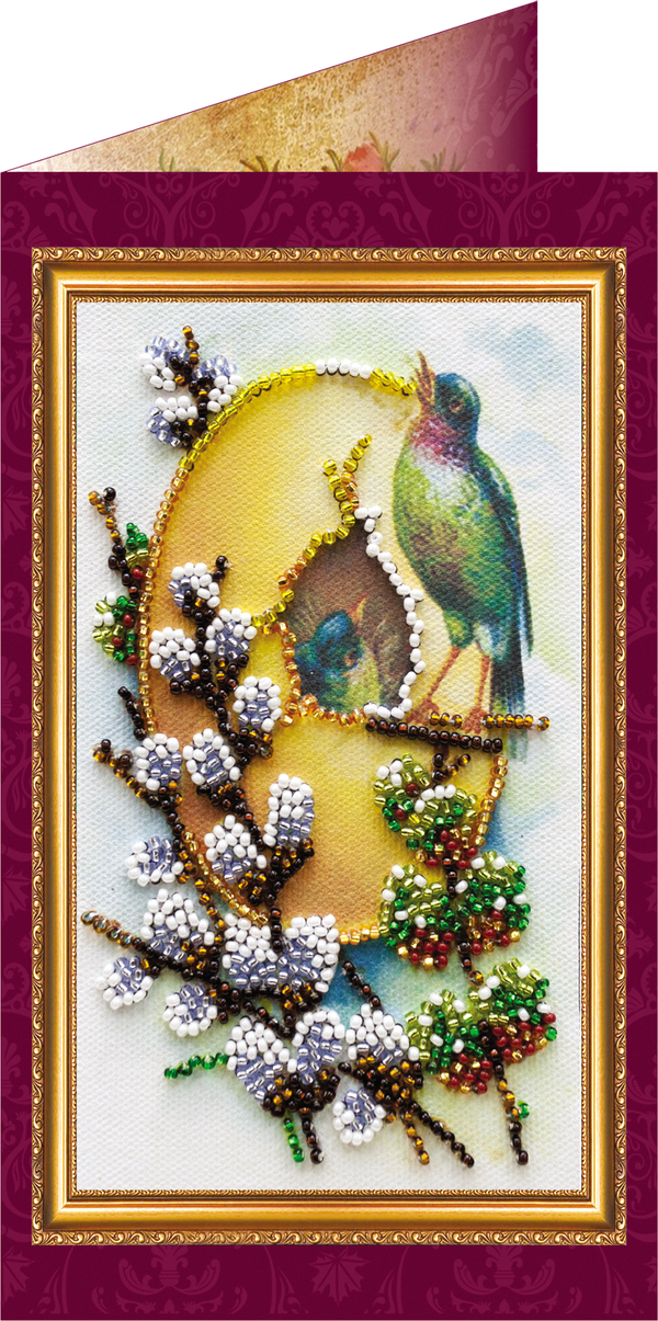 DIY Bead embroidery postcard kit