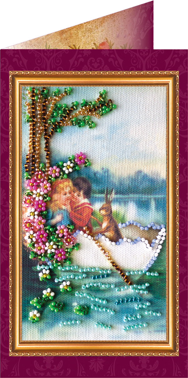 DIY Bead embroidery postcard kit