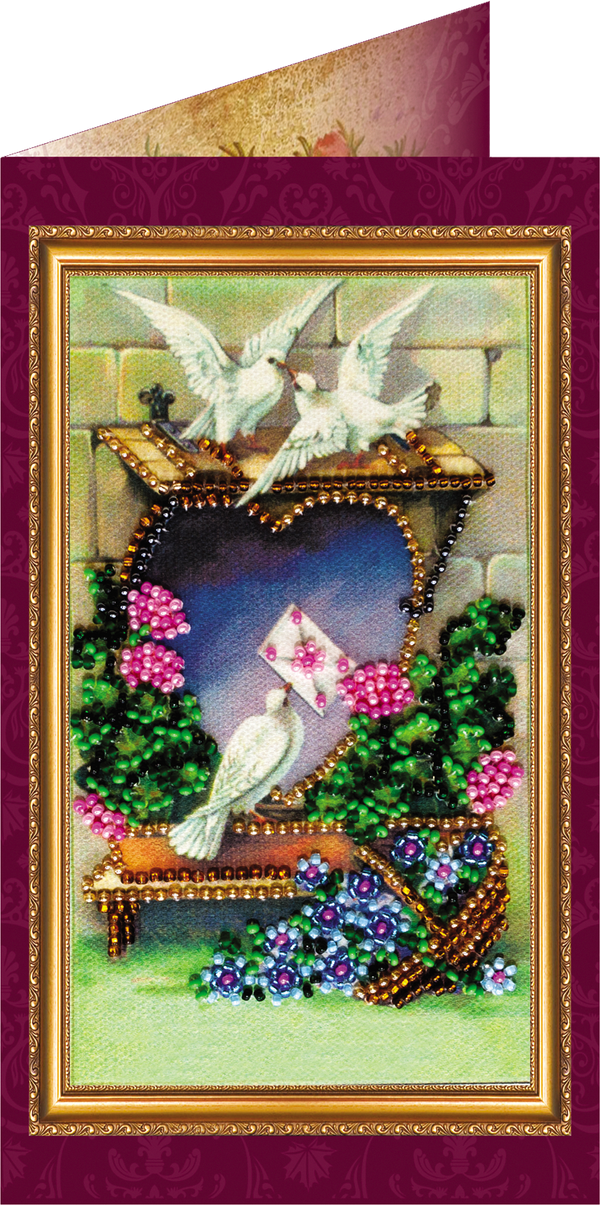 DIY Bead embroidery postcard kit