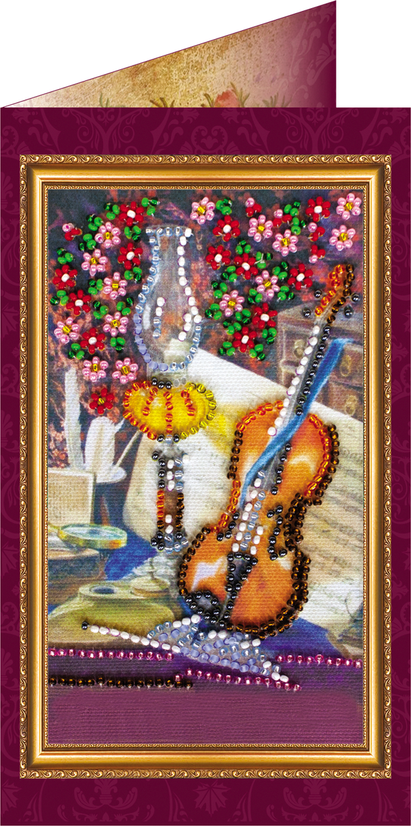 DIY Bead embroidery postcard kit