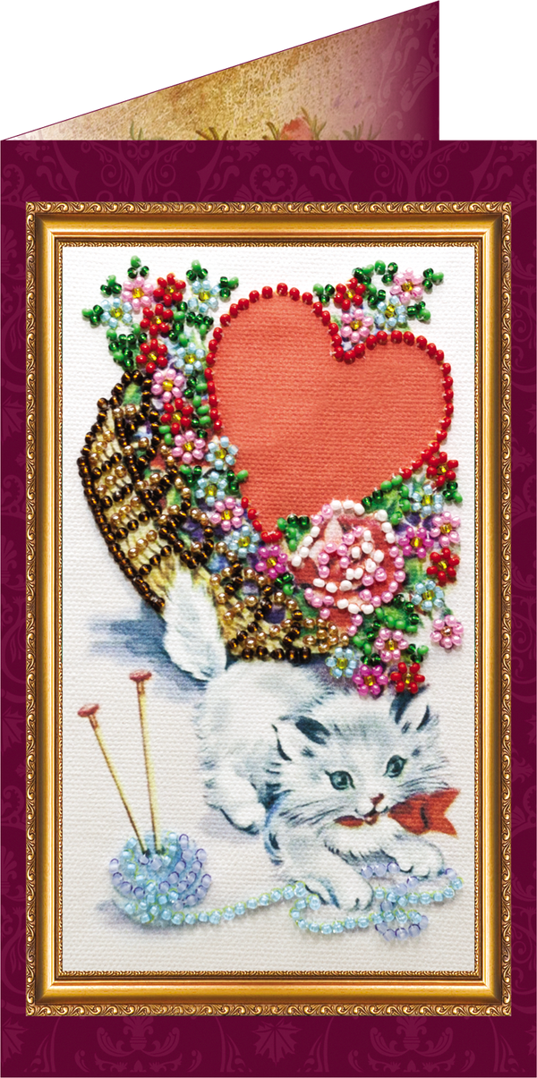 DIY Bead embroidery postcard kit