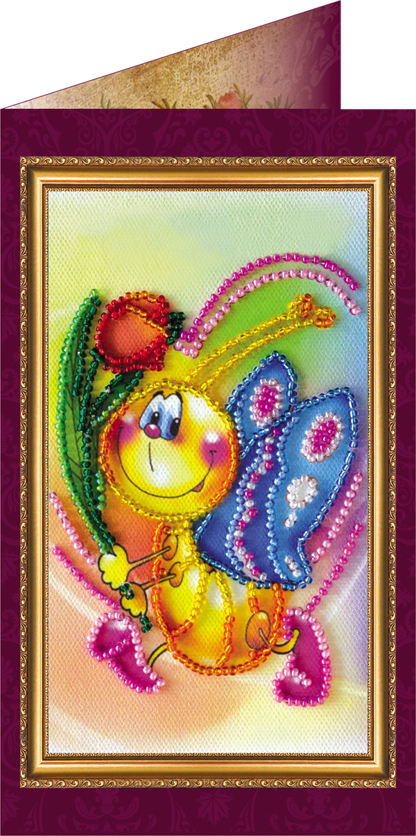 DIY Bead embroidery postcard kit