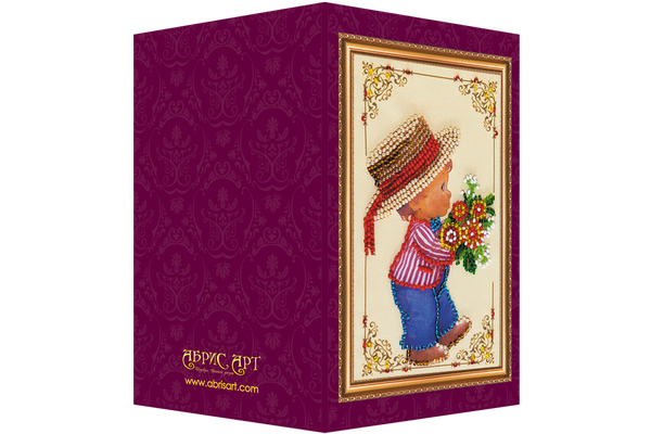 DIY Bead embroidery postcard kit