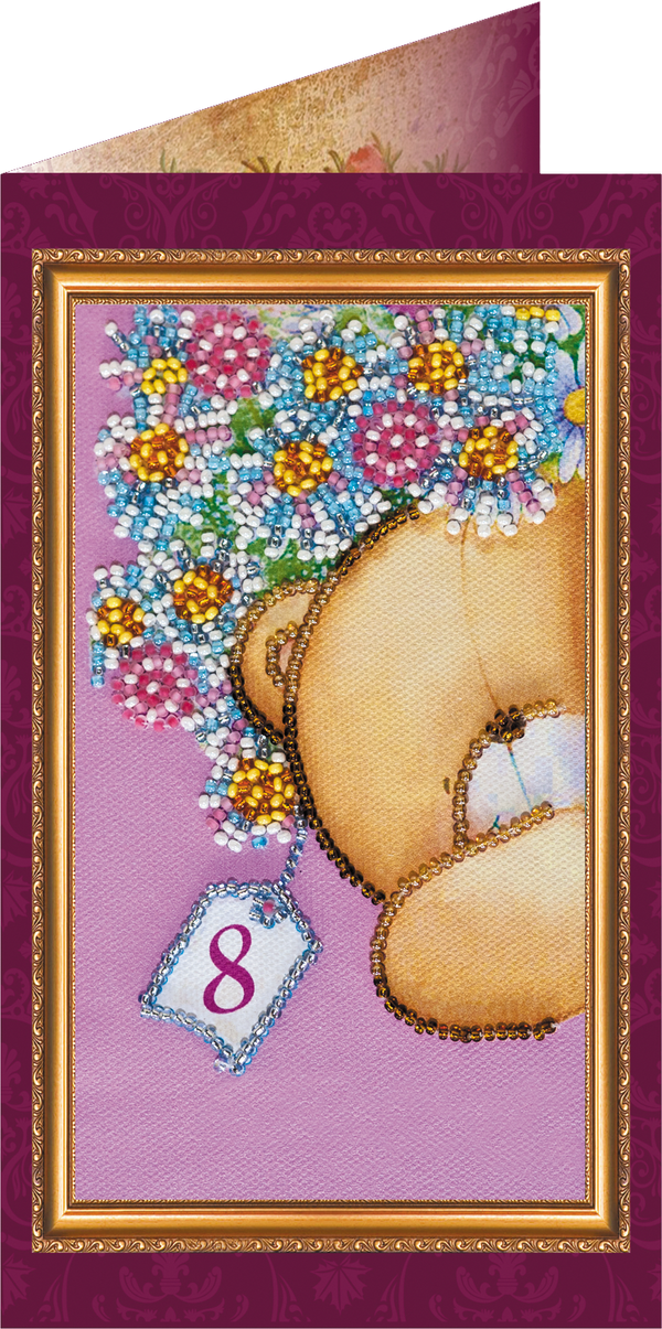 DIY Bead embroidery postcard kit