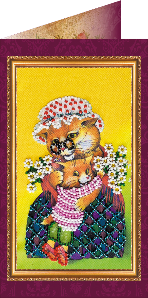 DIY Bead embroidery postcard kit