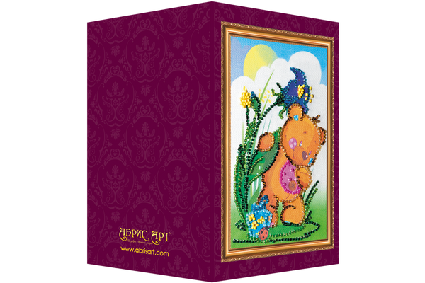 DIY Bead embroidery postcard kit