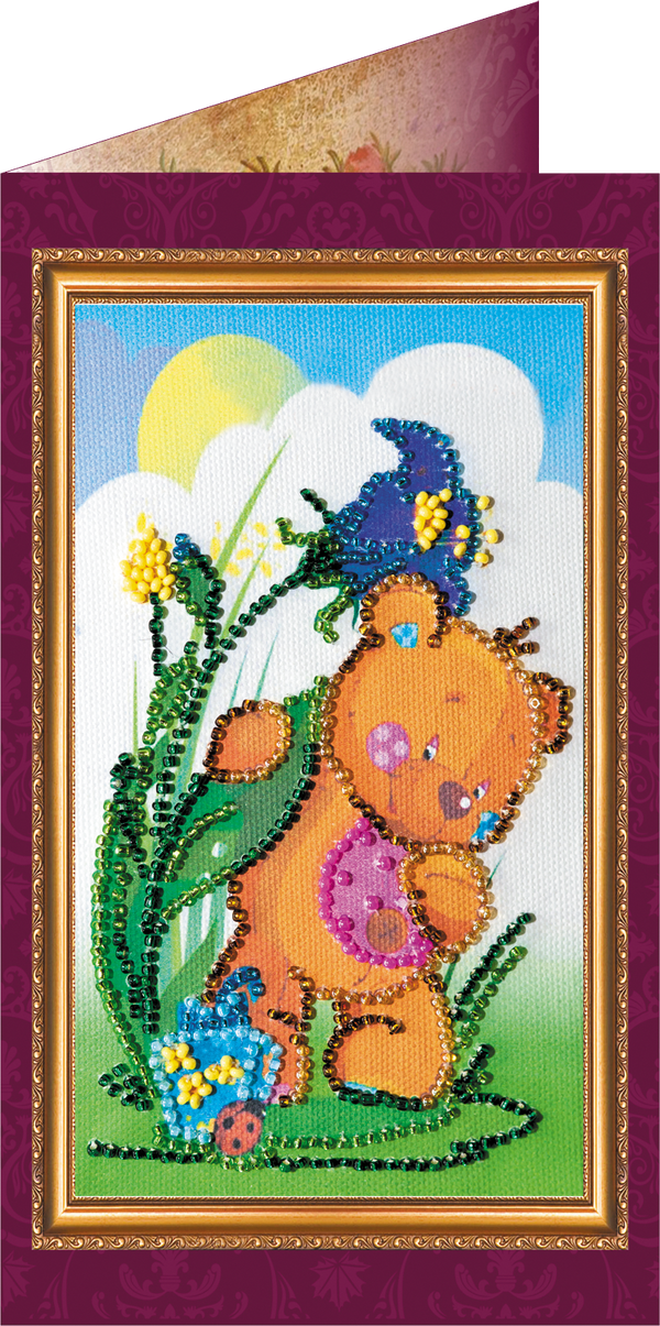 DIY Bead embroidery postcard kit