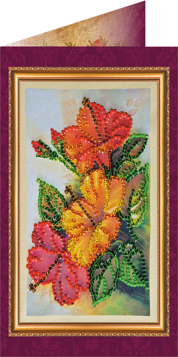 DIY Bead embroidery postcard kit