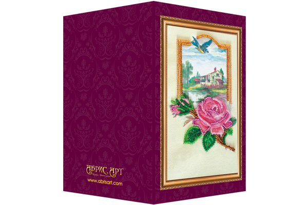 DIY Bead embroidery postcard kit