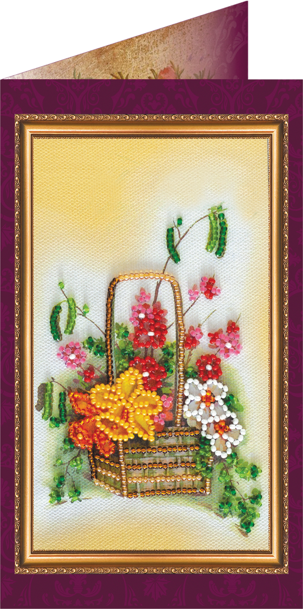 DIY Bead embroidery postcard kit