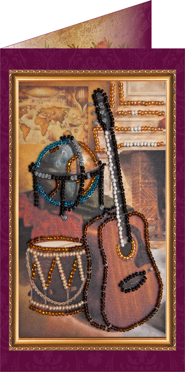 DIY Bead embroidery postcard kit