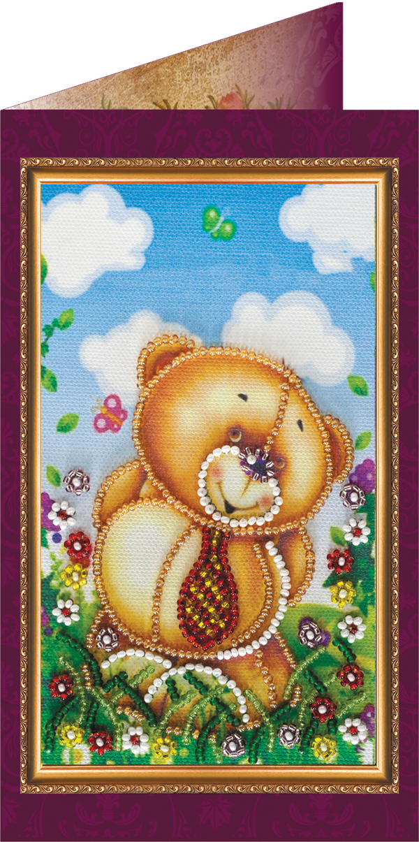 DIY Bead embroidery postcard kit