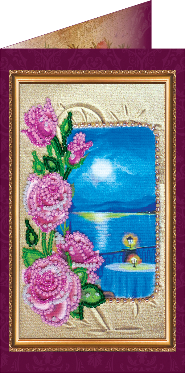 DIY Bead embroidery postcard kit