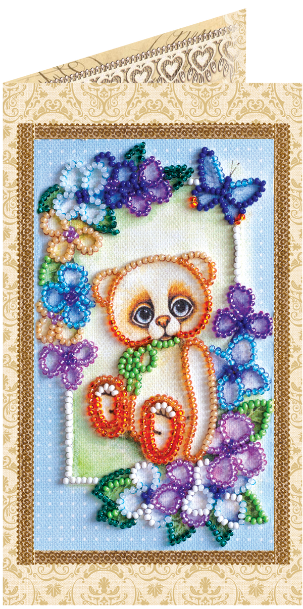DIY Bead embroidery postcard kit