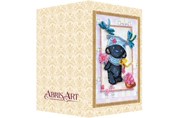 DIY Bead embroidery postcard kit