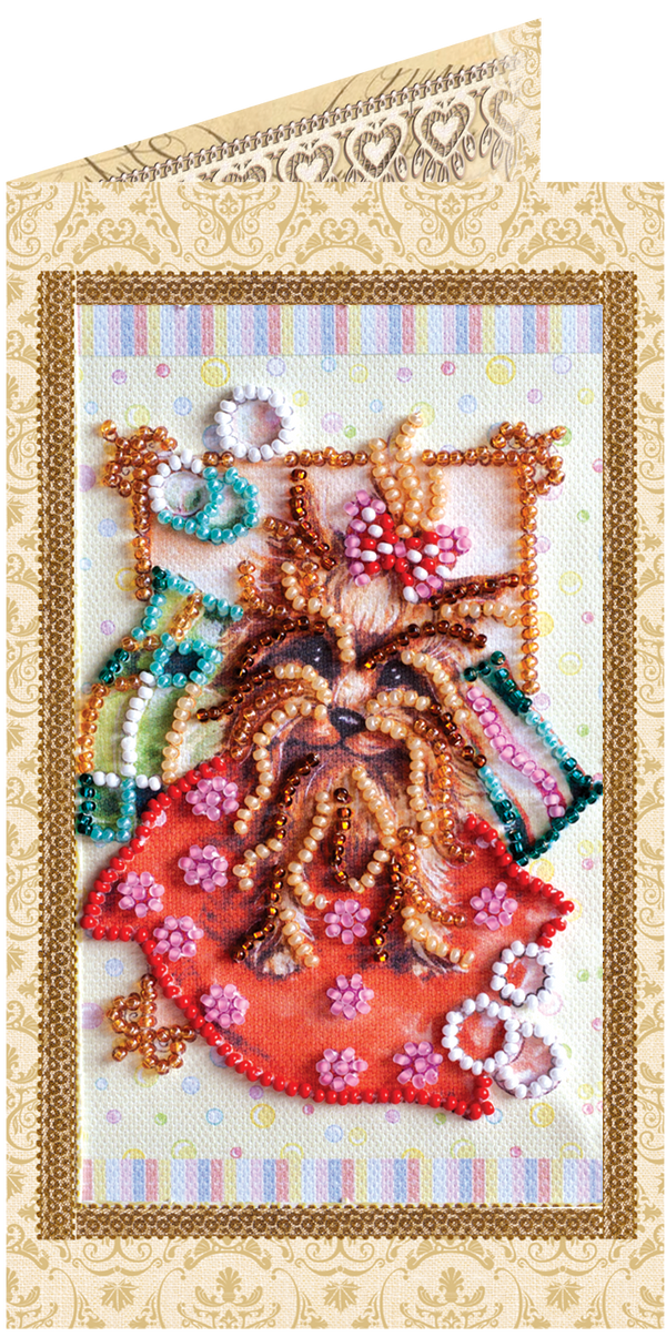DIY Bead embroidery postcard kit