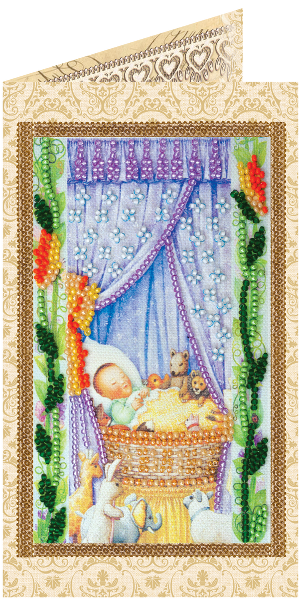 DIY Bead embroidery postcard kit